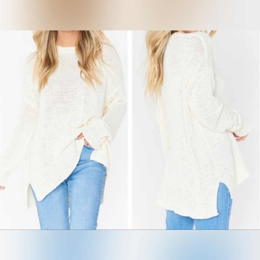 Show Me Your MuMu Women's Oversized Anya Sweater Cream Knit Size XS